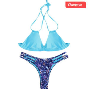 Sexy Strap Womens Hollow Printed Swimwear Bikini!!